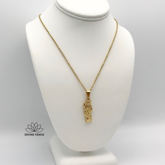 Jesus Necklace | Gold Plated Stainless Steel | - Picture 7 of 8